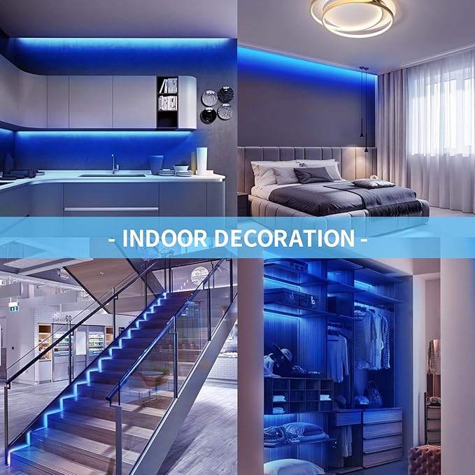 LED Neon Lights Flexible Blue 16.4FT/5M 12V DC Waterproof Flexible LED NEON Light for Indoors Outdoors Decorm [ No Power Adapter]