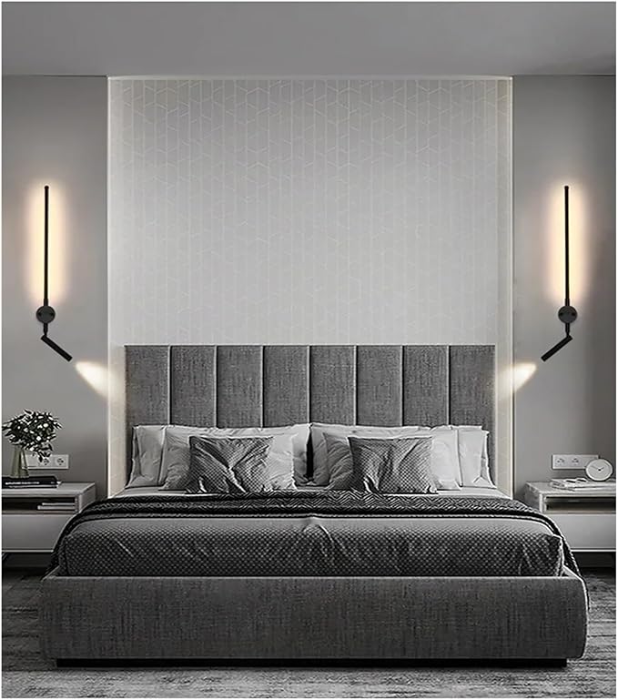 Minimalist Lines LED Wall Lamp Bedroom Decoration Indoor Living Room Fixture Black Wall Lights Stair Hallway Background Sconces,Energy Conservation Wall Light