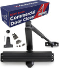 Commercial Heavy Duty Automatic Door Closer, ADA UL Grade 1 Listed Self Closing Door Hinges, Door Closers Commercial High Traffic, Auto Door Closer, Hydraulic Spring Soft Close - Black