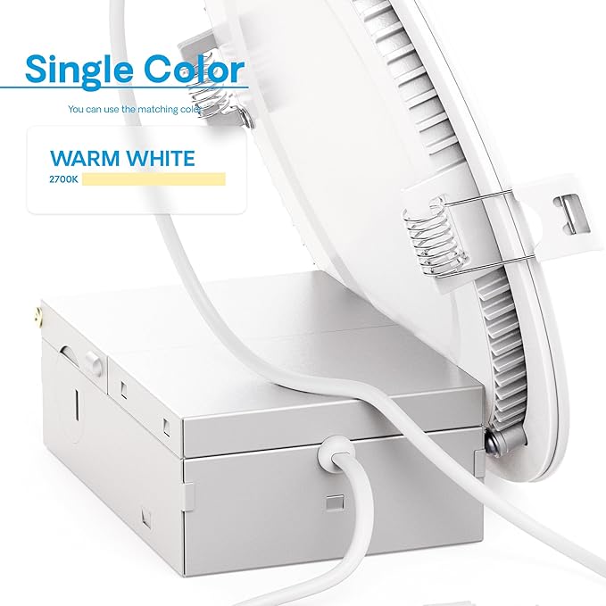 INFIBRITE 6 Inch 2700K Soft White 12W 1050LM Thin LED Ceiling Light Kit, Dimmable, Wet Rated