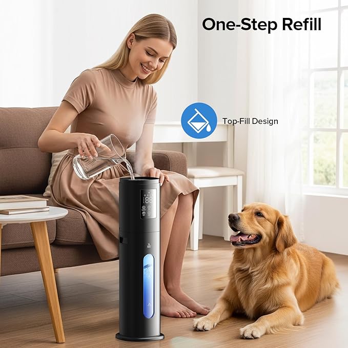 Humidifiers for Bedroom Large Room with Smart App & Remote Control, 7L/1.85Gal Large Humidifier, 4 Mist Levels Humidifiers for Home Crow