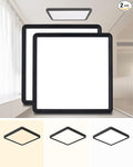 Square Led Flush Mount Ceiling Light,16 Inch 40w 3820lm led Light 3000k,4000k,6000k CCT Selectable,Flat Panel Super Slim Led Ceiling Light Fixture,for Living Dining Kitchen Bedroom Room (2Pack-Black)