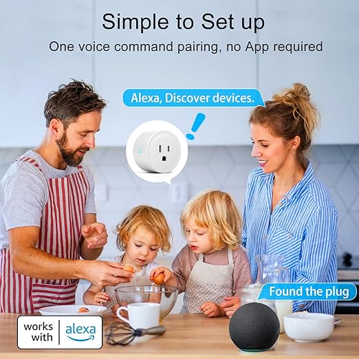 ExIoTy Smart Plug, Works with Alexa Only, Simple Setup with One Voice Command, Voice Control, Remote Control, Timer & Schedule & Group Controller, (Note: 𝘼𝙡𝙚𝙭𝙖 𝙙𝙚𝙫𝙞𝙘𝙚 𝙧𝙚𝙦𝙪𝙞𝙧𝙚𝙙)