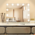 BEAUTME Vanity Mirror with Lights,Dressing Tabletop Vanity Mirror with Led Lights Beauty Mirror, Comes with a Tenfold Magnifying Glass, Intelligent Touch Desktop/Wall Mounted Makeup Mirror