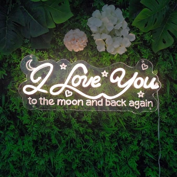 I Love You LED Neon Sign for Wall Decor USB Adjustable Brightness Living Room Bars Barbers Pub Wedding Party Salon Club Gatherings Gaming Room Man Cave Halloween Christmas Birthday Art Wall Decor