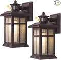 2 Packs Motion Sensor Outdoor Lights- Outdoor Porch Lights Light Fixtures Motion Sensor Bronze, Porch Lights Outdoor Bronze, Exterior Lights for House, Garage, Door