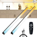 Under Cabinet Lighting Wireless with Remote,Rechargeable Battery Operated Closet Lights,3 Color Magnetic Dimmable led Strip Lights,Under Counter Lights for Kitchen,Shelf,Bedroom (Black, 40cm)