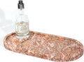 Marble Vanity Tray Organizer - 9.8"x5" Italy Natural Stone Decorative Tray，Jewelry, Perfume & Candle Display Tray，Bathroom Vanity, Dresser Top, Nightstand Decor