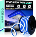 GZBtech Flexible LED Neon Rope Lights 33FT,AC 110-120V Waterproof Strip Light, 120 LEDs/M Cuttable Connectable Neon Lighting for Indoor Outdoor Home Decor/Commercial Building Use-Blue 10M, ETL Listed