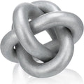 3 Link Wood Knot Decor Rustic Home Décor Accents Hand Carved Coffee Table Decoration, Boho Chain Link Decoration, Modern Shelf, Rustic Objects for Home Living Room Bedroom (Silver)