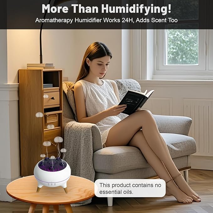 Aroma Diffuser with 7-Color Changing Lights, Quiet Ultrasonic Essential Oil Diffuser for Home, Auto Shut-Off, Cool Mist Humidifier for Bedroom, Office, Yoga