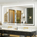 OKPAL 72x40 Lighted Bathroom Mirror, Anti-Fog LED Bathroom Mirror, Bathroom Mirror with Lights, Dimmable Lighted Vanity Mirror, Shatterproof, ETL Listed, Horizontal/Vertical