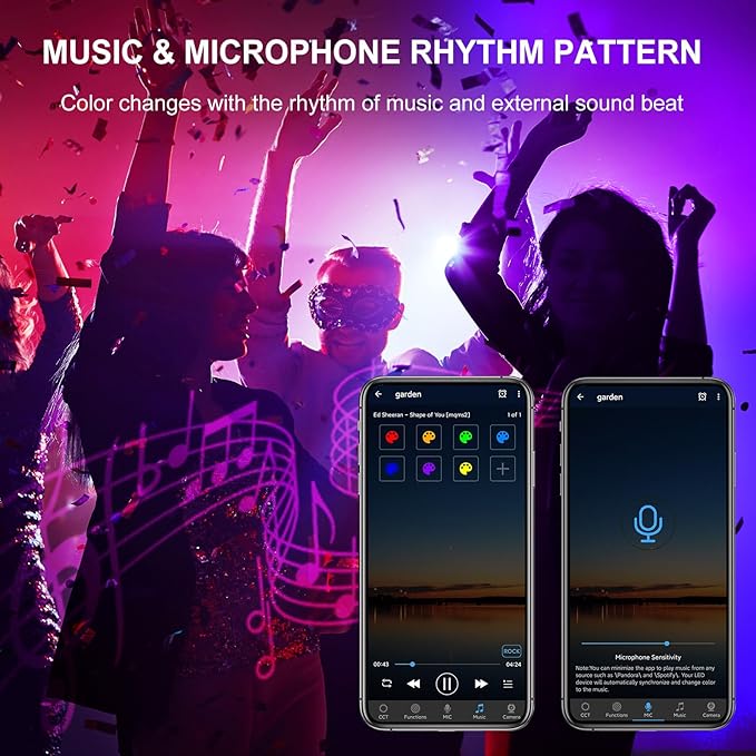 MEIKEE 42W Wall Washer Lights, RGBCW Smart APP Waterproof Outdoor LED Strip Light Bar, RGB Color Changing Dimmable DJ Stage Lighting for Christmas Halloween Birthday Party 4 Pack