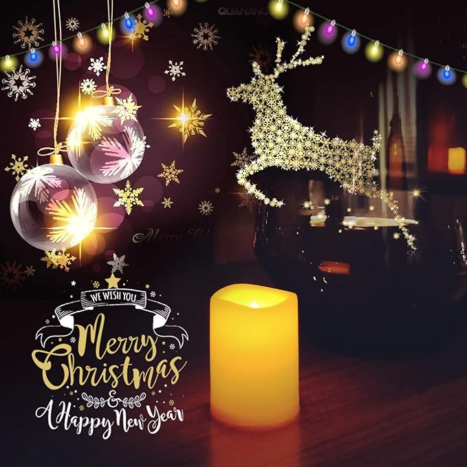 CANDLE CHOICE Battery Operated Flameless Votive Candles with Timer Flickering Fake Electric LED Tea Lights Set Wedding Party Holiday Decorations Table Centerpiece Long Lasting Batteries Included 6 PCS