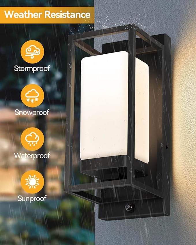 RAYVO Smart Outdoor Wall Light, RGB Color Changing Sconce with App & Voice Control, Dusk to Dawn Outdoor Lighting, Adjustable 2700K–6500K, Waterproof Exterior Light Fixture for House Porch Garage