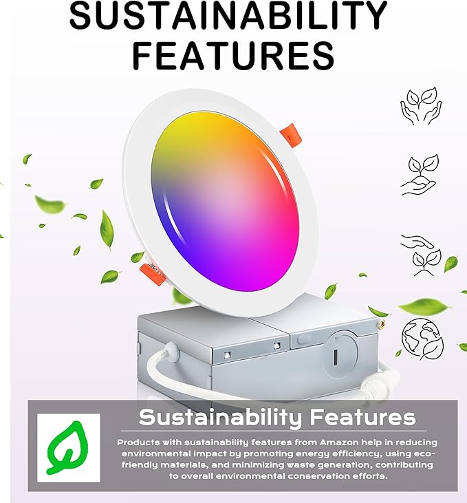 CLOUDY BAY [6 Pack] 4inch Smart WiFi LED Recessed Lights,RGBCW Color Changing Recessed Lighting,Compatible with Alexa and Google Home Assistant,10W 2700K-6500K,CRI90+ Wet Location,White Finish