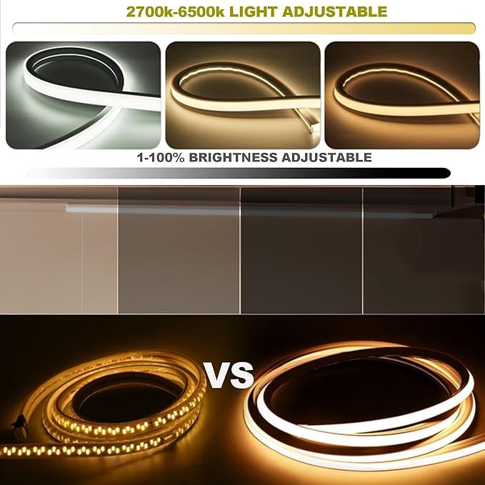 42inch WiFi LED Under Cabinet Lighting Plug in, Radar Motion & Ambient Light Sensor Silicone White 2700K-6500K, Wireless APP Control Dimmable Timing, for Google Home Alexa, for Kitchen Under Counter