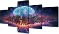 Canvas Wall Art for Living Room Brain Modern Home Decor Human Brain Energy Printed Posters for Bedroom Office Abstract Human Brain Wall Art Painting Pictures Ready to Hang, (50"Wx24"H)