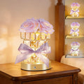 Rose Flower Lamp,Rechargeable Cordless Touch Table Lamp for Bedroom,3-Colour Dimming Flowers Night Light,Crystal Bedside Lamps with USB Charge,Birthday Valentine's Day Gifts for Women,Mom,Wife,Her
