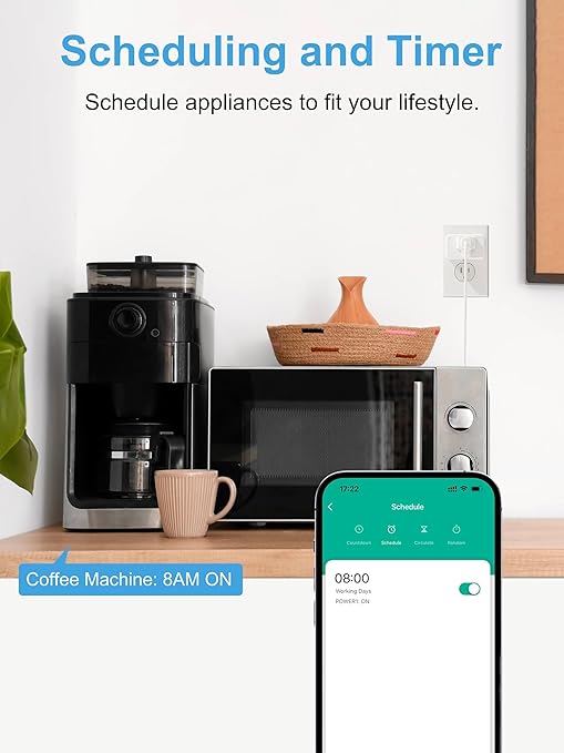 EIGHTREE Zigbee Smart Plug 15A, Energy Monitoring, 𝗭𝗶𝗴𝗯𝗲𝗲 𝗛𝘂𝗯 Required, ETL Certified, Smart Plugs That Compatible with Alexa & Home Assistant & SmartThings, 4 Packs