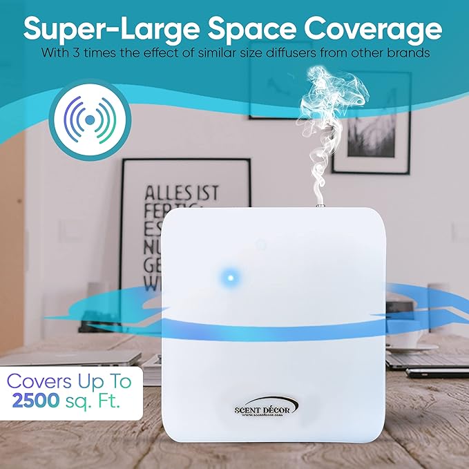 Scent Diffuser for Large Area Aroma Diffuser Scented Oil Machine, HVAC Aromatherapy Fragrance Waterless Essential Oil Scent Diffuser for Home with Timer, 2500 sq ft Coverage, MyScent 230