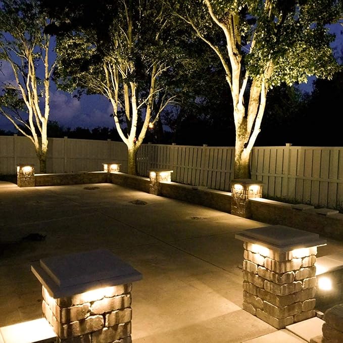 LED Hardscape Light 7 Inch 1.5W Deck Step Paver Wall Garden Pathway Lamp, Warm White 2700K, 12V Low Voltage AC/DC, Outdoor IP65 Waterproof 10 Pack