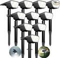 10 Pack Solar Spot Lights Outdoor,Auto On/Off Solar Lights Outdoor Waterproof IP65,2-in-1 Solar Powered Outdoor Landscape Lighting,Solar Lights for Outside Yard Garden Pathway (Cool White)