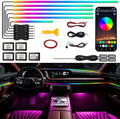 Dreamcolor Acrylic Interior Car Light with Wireless APP, RGB 10 in 1 Car Ambient Lighting Kits with 175 inches 600 LEDs, 16 Million Colors Sound Activated Car Neon Lights