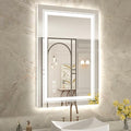 WTTY LED Bathroom Mirror with Backlit and Front Light,24"x36",Dimmable LED Mirror for Bathroom,Anti-Fog Lighted Bathroom Vanity Mirror Modern for Wall,Memory Function,Shatter-Proof