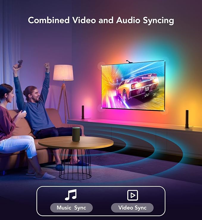 Govee Smart Wi-Fi RGBIC LED Strip Lights & Light Bars, DreamView T1 Pro for 55-65in TVs - Works with Alexa & Google Home