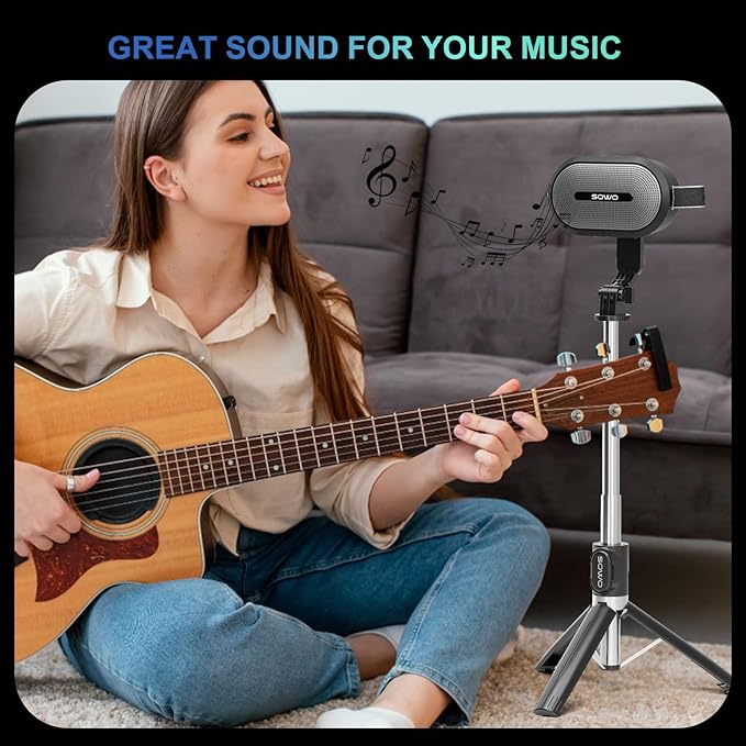 SOWO Wireless Dual Bluetooth Speakers Set, Adjustable Stands 2Pcs, High-Fidelity Stereo Sound, Smart Pairing Sync, Surround Sound with Portable Lightweight Case for Home, Travel, Party, Birthday