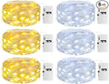 6 Pack Fairy Lights with Timer Battery Operated, 3 Modes 7ft Mini Twinkle Lights Waterproof, 20 LED Bulk String Light for Mason Jars Christmas Decoration Wedding Table Centerpieces,Warm+Cool White