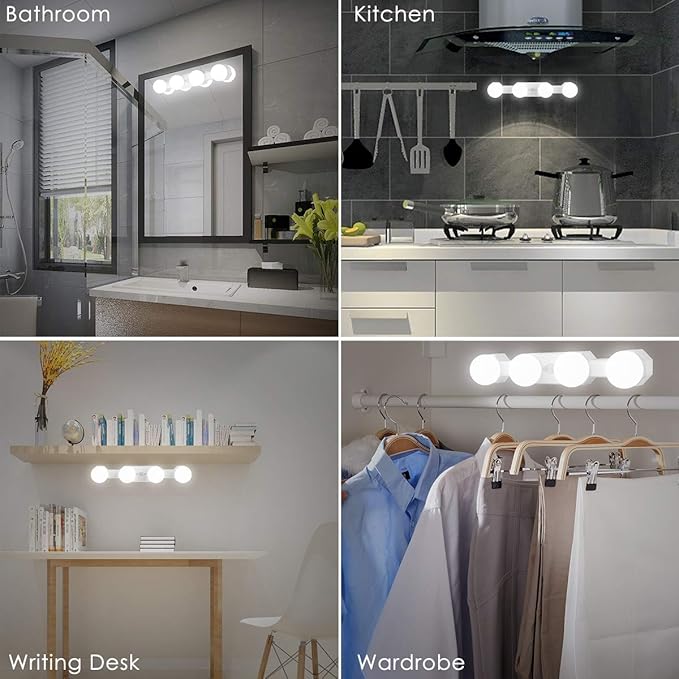 Portable Makeup Light,Cordless Led Vanity Mirror Lights with Brightness Color Temperature Adjustable for Vanity Table Bathroom Dressing Room