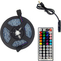 USB LED Strip 60 Lights Per Meter RGB Color with APP and IR Remote 5050 SMD LED for Bedroom,Home,TV Backlight, Multicolor with Remote Control (Black, 5 Meter 300 Lights)