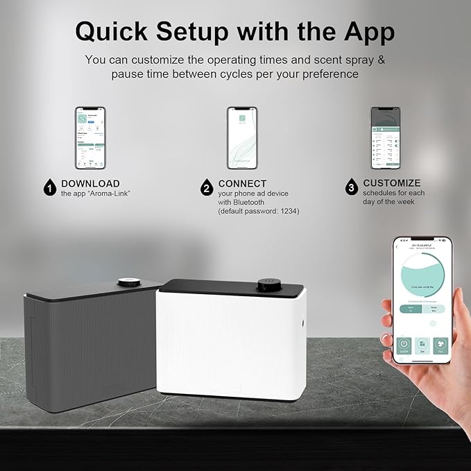 Smart Scent Air Machine 1000ML, Luxury Fragrance Diffuser Cover Up to 4500 Sq. Ft., Waterless Cold Air Diffuser for Home, Aromatherapy Diffuser for Essential Oils Large Room, Dimgray