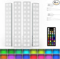 EZVALO 80 Color Changing Light Bars, 1800mAh Rechargeable Battery Operated Under Cabinet Lighting Wireless, Magnetic, Under-Counter Light Fixtures with Remote for Kitchen, Shelves, Home Bar, 4Pack