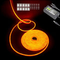 Orange Neon LED Strip Light, 16.4ft/5M Flexible Rope Light - 12V DC, 600 LEDs, Waterproof for Indoor & Outdoor Home Decor (Include Power Adapter)