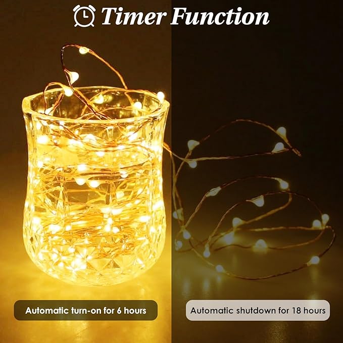 4Pack 80FT 240LED Fairy Lights Battery Operated with Remote & Timer | 8 Modes Twinkle String Lights Battery Powered Indoor Outdoor Waterproof for Bedroom Wedding Classroom Christmas Décor, Warm White