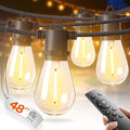 addlon 48FT(2FT Space) LED Outdoor String Lights with 24 Edison Shatterproof Bulbs, Heavy-Duty and Weatherproof Strand, Commercial Grade Patio Lights, Decorative for Garden or Patio, Black