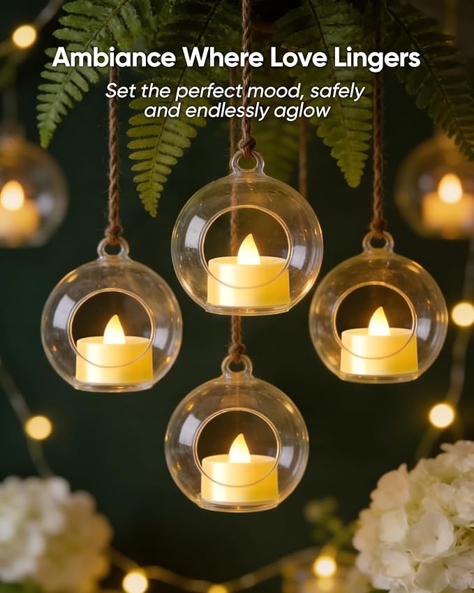 BEICHI Flameless Candles, 100Pack Battery Operated Candle, LED Tea Lights Candles Battery Operated, Flickering Fake Votives for Wedding Party Home Decor- Warm White, Ivory Base