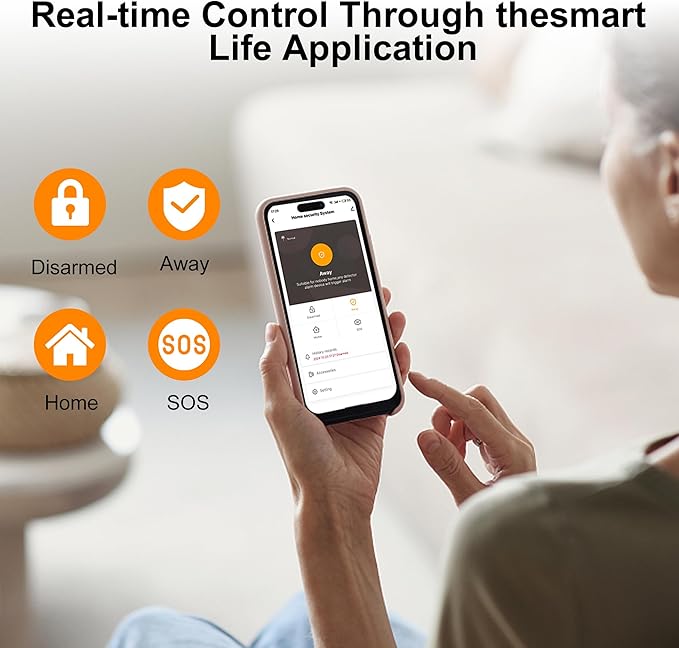 XUK Smart Home Security System,4G/GSM &WiFi Wireless Alarm Kit with Door/Window Sensors,PIR Motion Detectors,App Remote Control,Compatible with Alexa &Google Home,Easy Installation (21pcs Set)