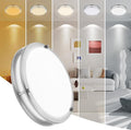 12 Inch Round Brushed Nickel Ceiling Light Fixture - Flush Mount LED Kitchen Ceiling Lamp 2700K/3000K/3500K/4000K/5000K Adjustable Brushed Nickel Bathroom LED Light for Bedroom