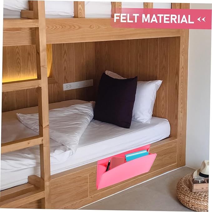 Zerodeko Modern Bedside Storage Container Organization and Storage Drawer Felt Material for Laptop Tablet Books Pink