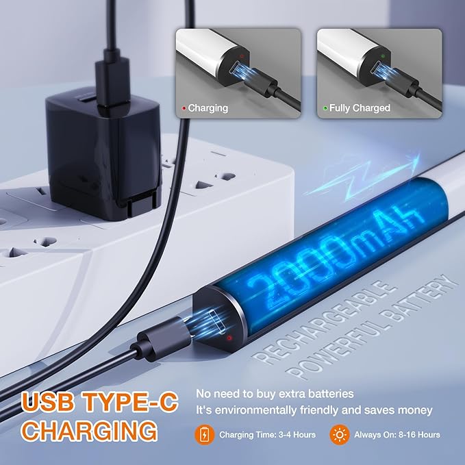 Under Cabinet Lighting Wireless with Remote,Rechargeable Battery Operated Closet Lights,3 Color Magnetic Dimmable led Strip Lights,Under Counter Lights for Kitchen,Shelf,Bedroom (Black-2PCS, 20cm)