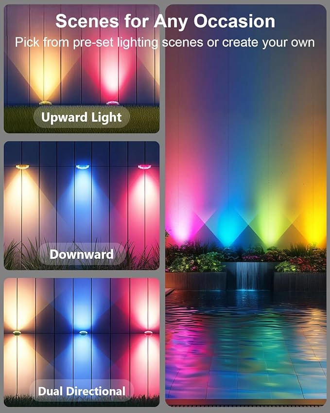 Permanent Outdoor Lights Pro,200ft with 120 LED RGB IC Smart Eave Light for Outdoor Decorations,IP67 Waterproof with Remote/App Control,DIY LED Scenes Modes for House Roof Decor, Black