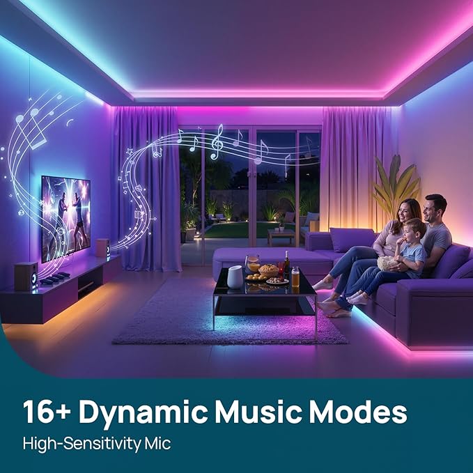 Linkind 10ft Smart LED Strip Lights - AuraScape Segmented Color Changing WiFi Light Strip - Works with Alexa & Google Home - DIY Dynamic Lighting for Bedroom, Living Room, Gaming Setup & Kitchen