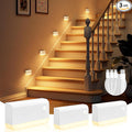 VOLISUN Motion Sensor Night Light, Rechargeable Stair Lights Indoor, Battery Operated Night Light for Hallway, Stairway, Bathroom, Bedroom, Kitchen, 3 Modes & 3 Color Temperatures(3 Pack White)
