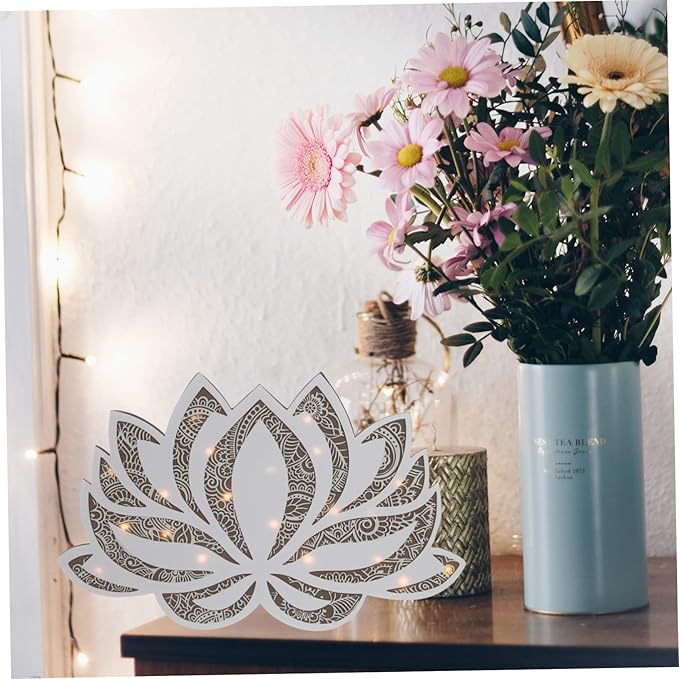 Homoyoyo Lotus Flower Atmosphere Light LED Decorative Night Lamp for Bedroom Yoga and Dance Room Calming Desktop Light with Chic Design for Personal Home Decor