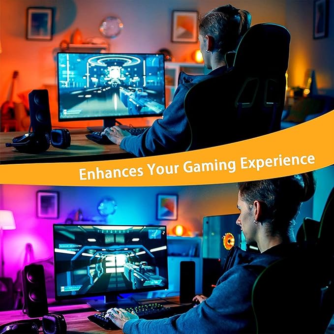 Nexlux LED Lights for TV/Monitor Backlight 8.2ft USB APP Controlled with Remote, DIY Colors for Gaming Lights, Ambient Lighting Kit