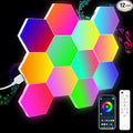 12 Pack Hexagon Wall Lights - Smart RGB Hexagonal LED Panels APP Controlled with Music Sync, Honeycomb Design, for Gaming, Bedroom, Kids Room Decor